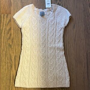 Baby GAP Cream Cable Knit Short Sleeve Sweater